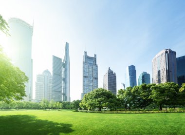 park in  lujiazui financial centre, Shanghai, China clipart