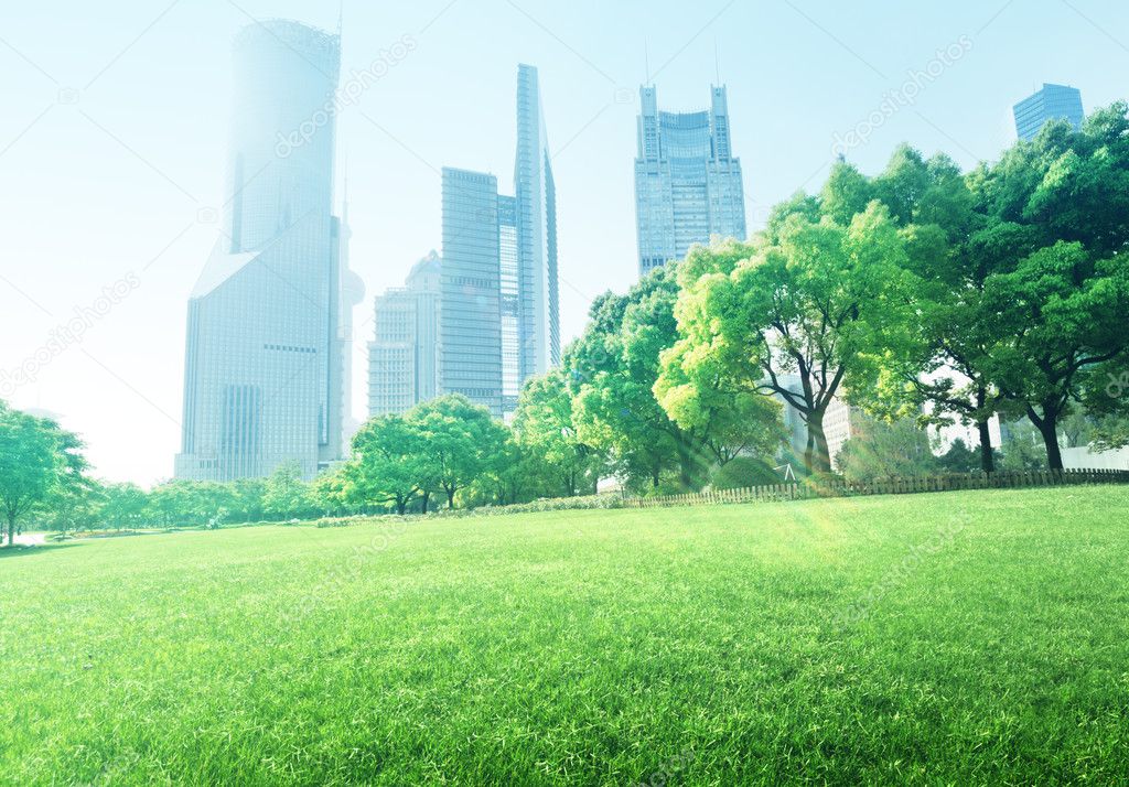 park in  lujiazui financial center, Shanghai, China