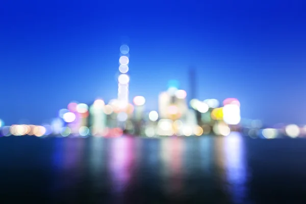 Bokeh di Shanghai skyline di notte — Foto Stock