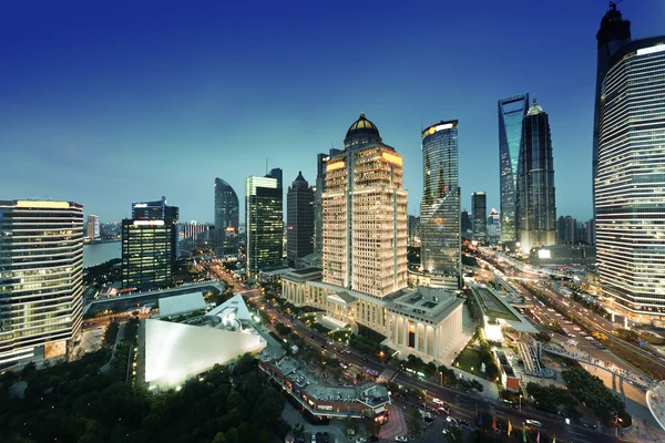 Shanghai vista notturna dalla torre delle perle orientali — Foto Stock