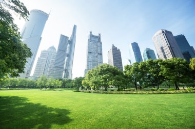 Lujiazui finans merkezine park et, Şangay, Çin