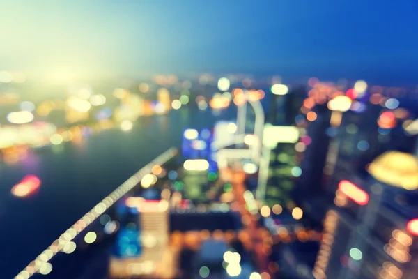 Bokeh of skyline at sunset time, Shanghai, China — Stock Photo, Image