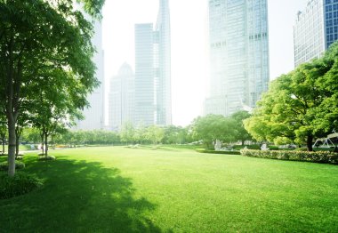Lujiazui finans merkezine park, Şangay, Çin