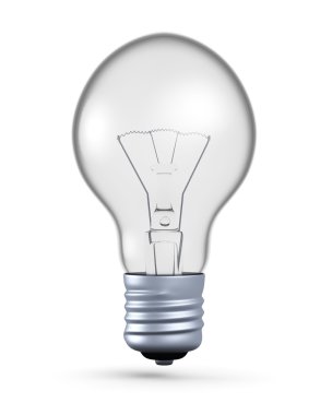 beyaz zemin üzerine temiz standart ampul