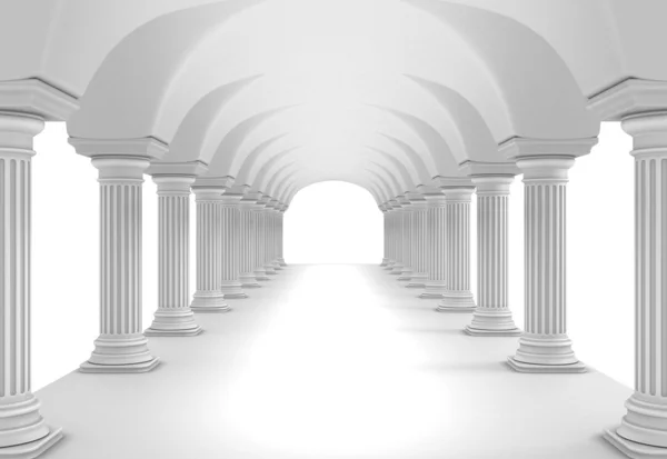 Túnel de columna blanca — Foto de Stock