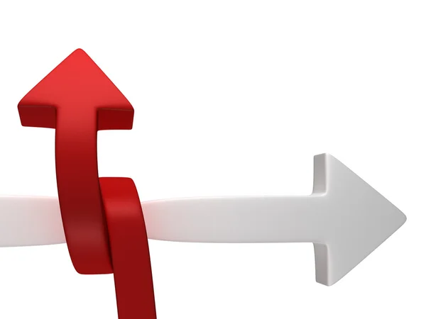 White Arrow Bounded with Red Arrow — Stock Photo, Image