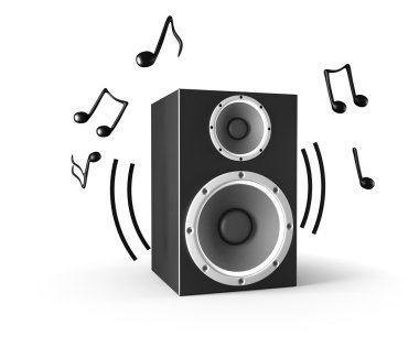 ses hoparlör ile müzik notlar