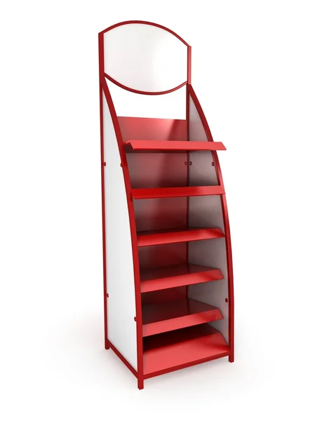 Ständer mit roten Regalen — Stockfoto