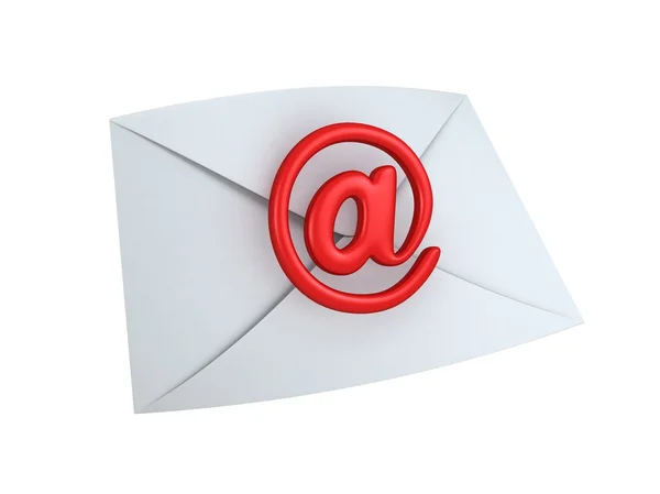 Envelope de correio com sinal de e-mail — Fotografia de Stock