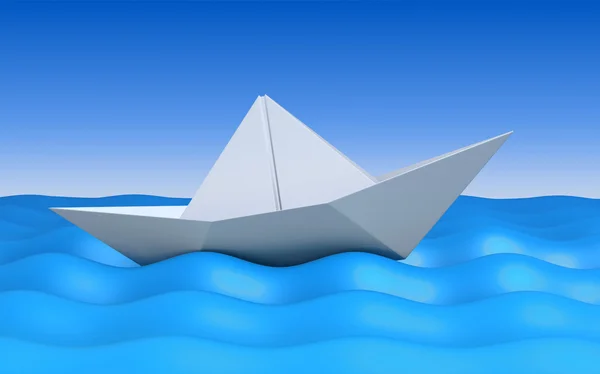 Paper Boat on the Waves — Stock Photo, Image