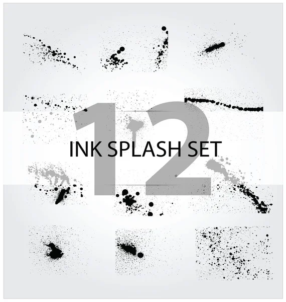 Abstract vector ink splash set — Stock Vector