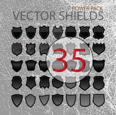 soyut siyah formları izole ayarla kalkan