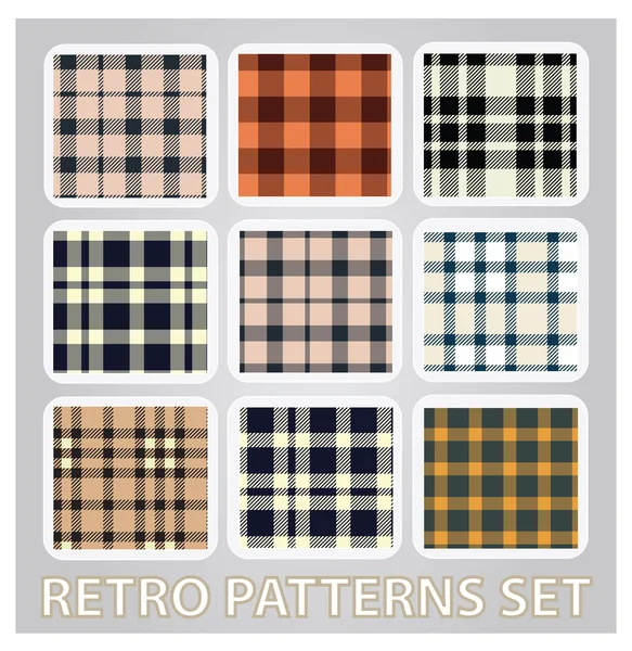 Abstracte retro patronen instellen textiel achtergrond — Stockvector