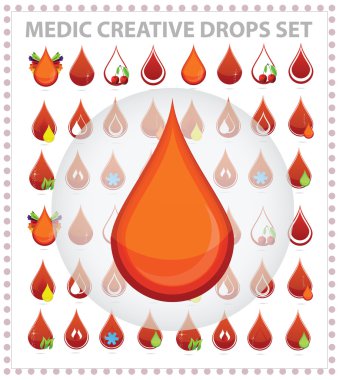 Medic creative blood drops symbols and sign clipart
