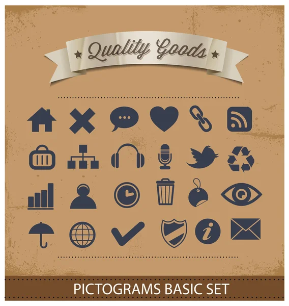 Premium en eenvoudige pictogrammen set — Stockvector