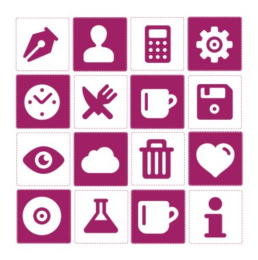 Web ve izole basit sembollerin set