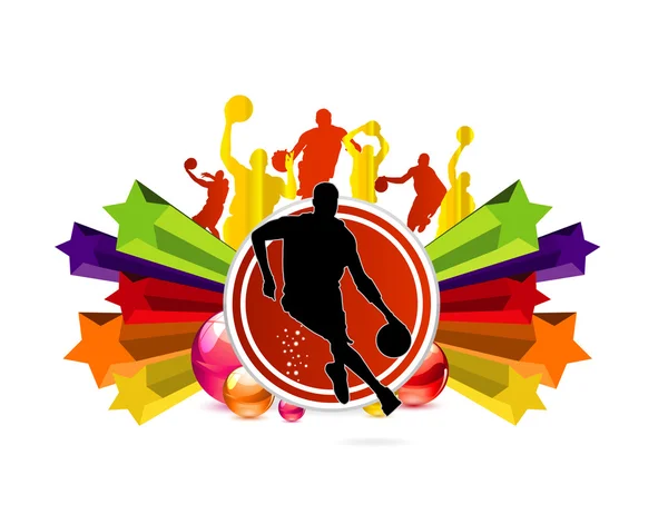 Signe d'équipe de basketball sportif — Image vectorielle