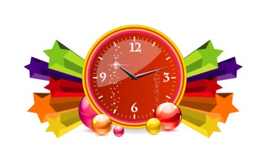 Klasik kronometre saat işareti kırmızı renk