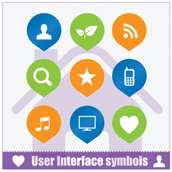 Conjunto de símbolos de interfaz de usuario web — Archivo Imágenes Vectoriales