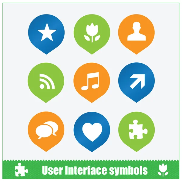 Interfaz de usuario símbolos web estilo plano — Archivo Imágenes Vectoriales