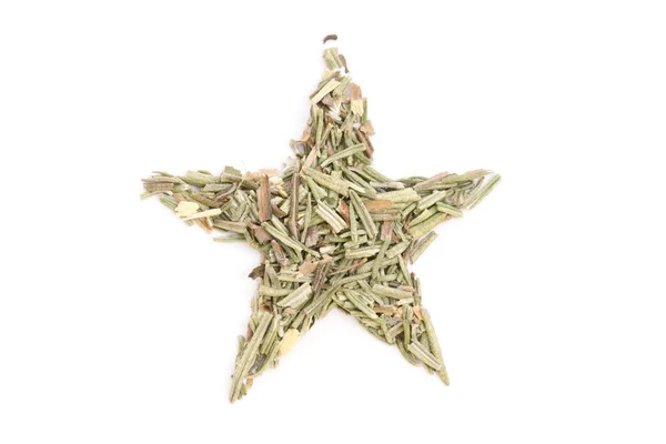 Rosemary (Rosmarinus officinalis) isolated in star shape — Stock Photo, Image