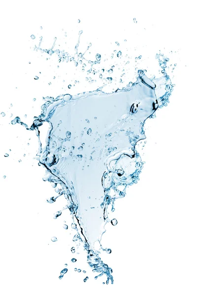 Blue water splash isolated on white background — Stock Photo, Image