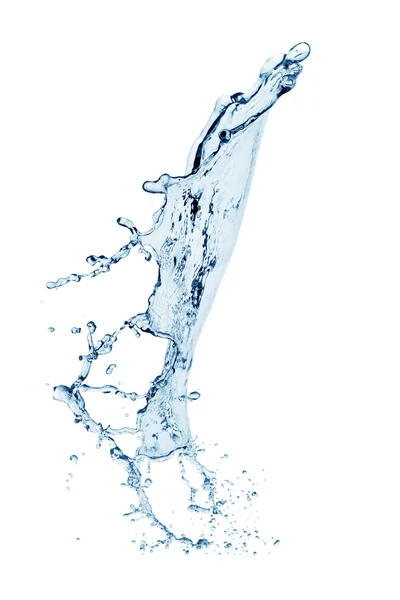 Blue water splash isolated on white background — Stock Photo, Image