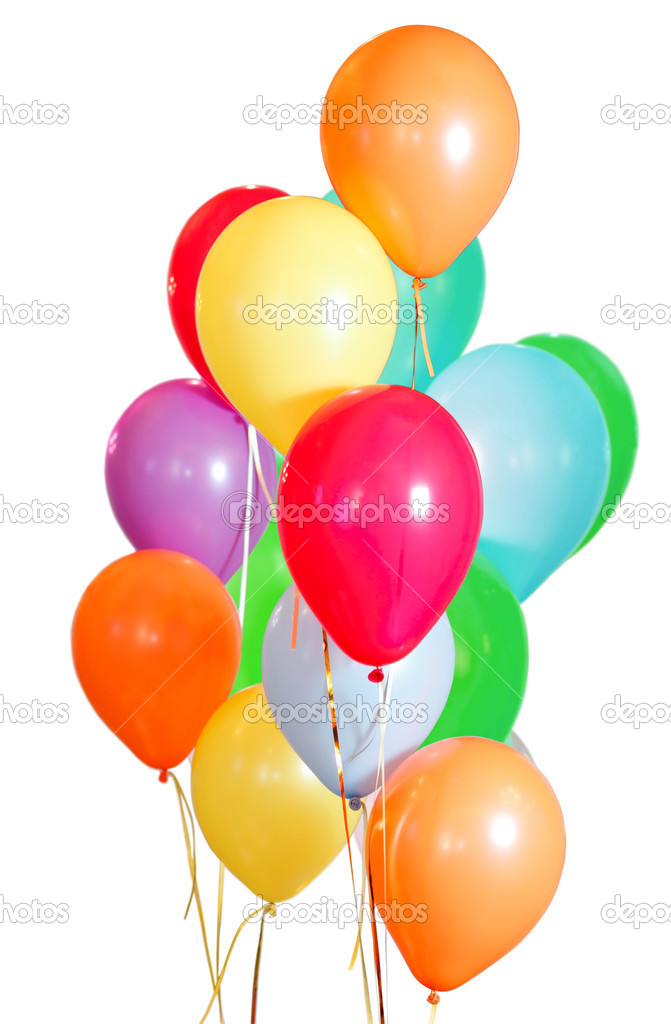 colorful balloons isolated on white