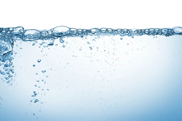 Burbujas de agua y aire sobre fondo blanco — Foto de Stock