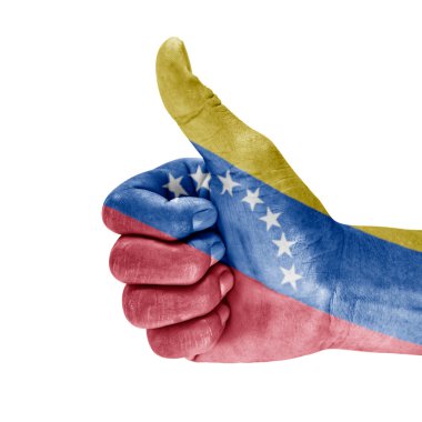 Venezuela bayrak elinde