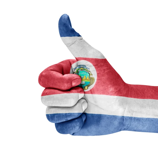 Costa Rica Flag On Hand — Stock Photo, Image