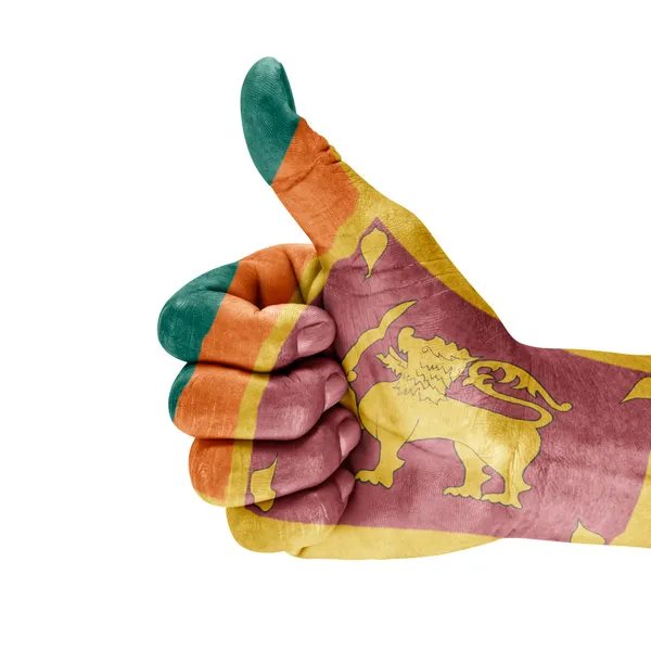 Flag Of Sri Lanka and thumb up — Stock Photo, Image