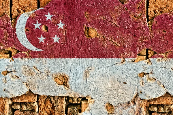 Grunge vlag van Singapore — Stockfoto