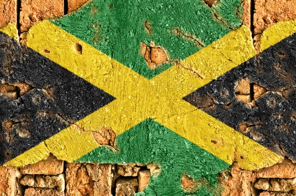 Grunge vlag van jamaica — Stockfoto