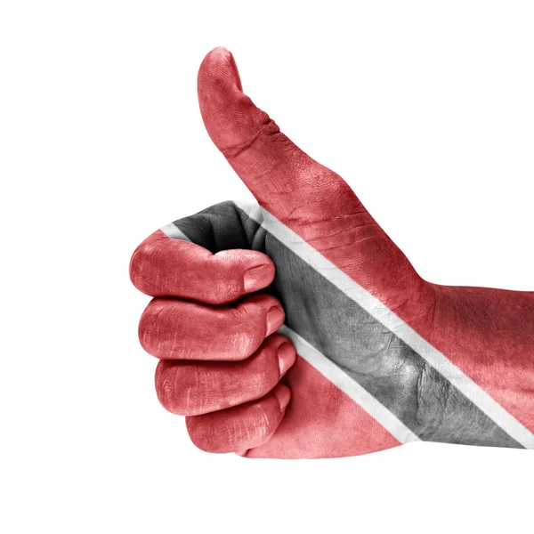 Прапор Тринідаду і Тобаго на великий палець вгору рука — стокове фото