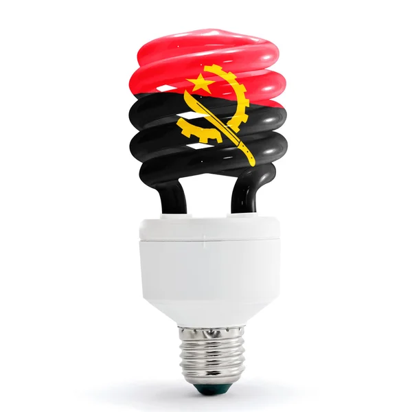 Flag Of Angola On Bulb — Stock Photo, Image