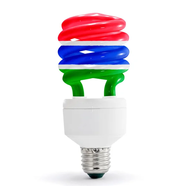 Flag Of Gambia On Bulb — Stock Photo, Image