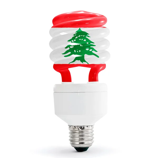 Bandiera del Libano sulla lampadina — Foto Stock
