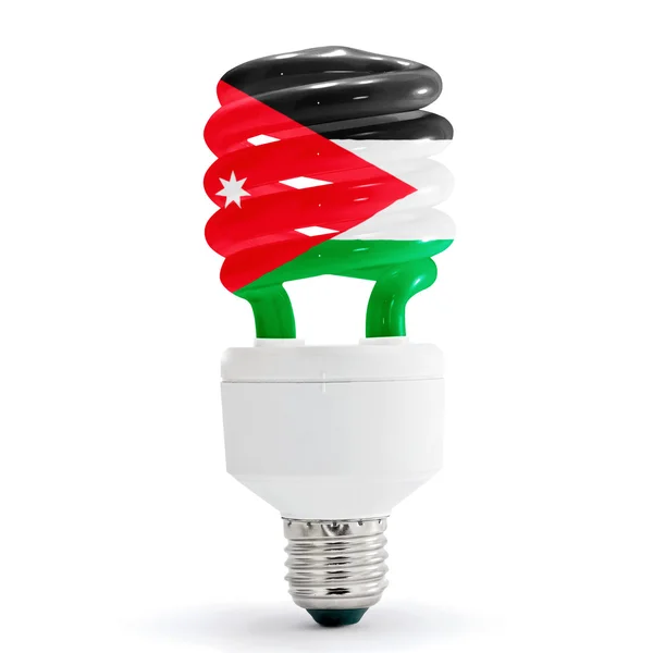 Flag Of Jordan On Bulb — Stock Photo, Image