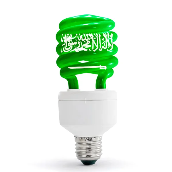 Vlag van Saoedi-Arabië op lamp — Stockfoto