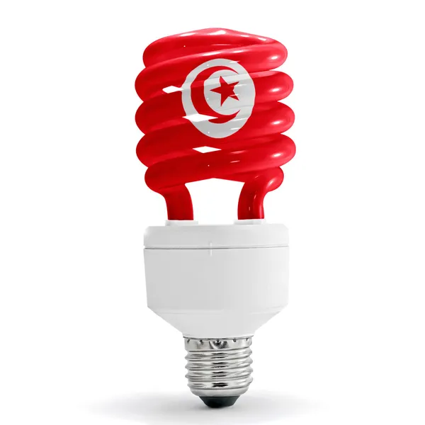 Tunisien flagga på lampa — Stockfoto