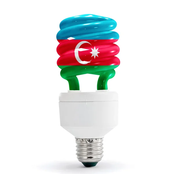 Flag Of Azerbaijan On Bulb — Stock Photo, Image