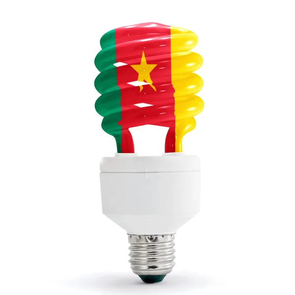 Flag Of Cameroon On Bulb — Stock Photo, Image