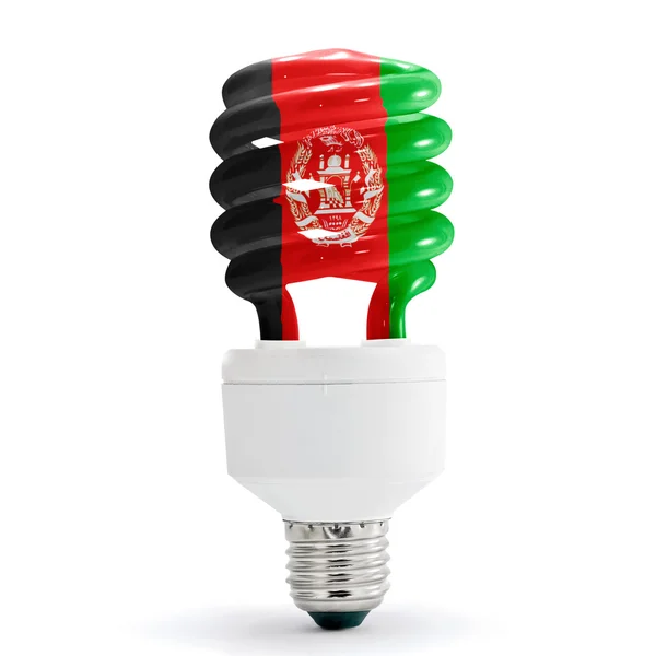 Flag Of Afghanistan On Bulb — Stock Photo, Image