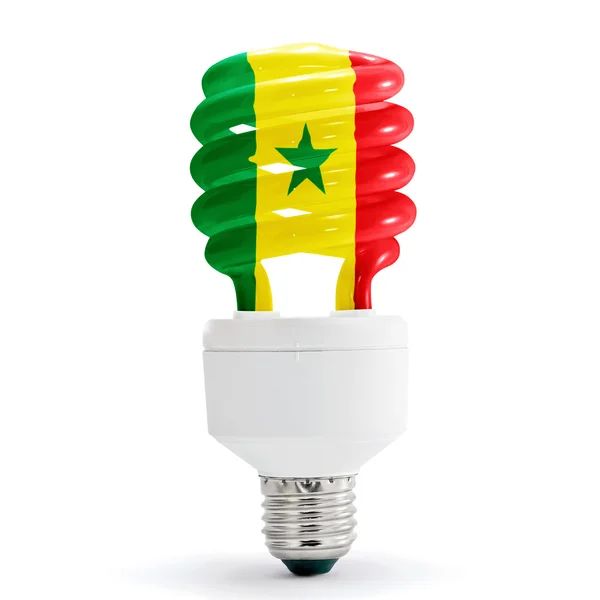 Flaga Senegalu na żarówki — Zdjęcie stockowe