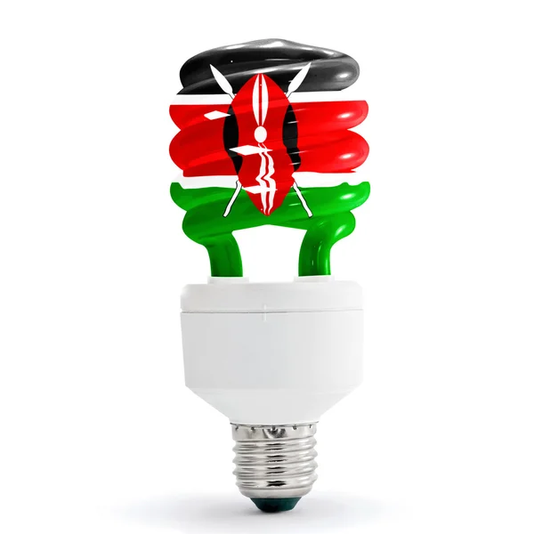 Flag Of Kenya On Bulb — Stock Photo, Image