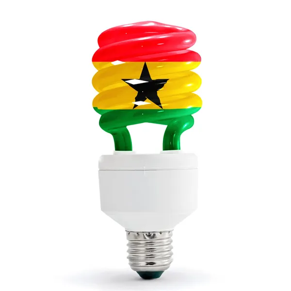 Bandiera del Ghana sulla lampadina — Foto Stock