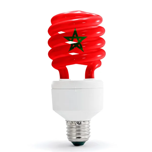 Flag Of Morocco On Bulb — Stock Photo, Image