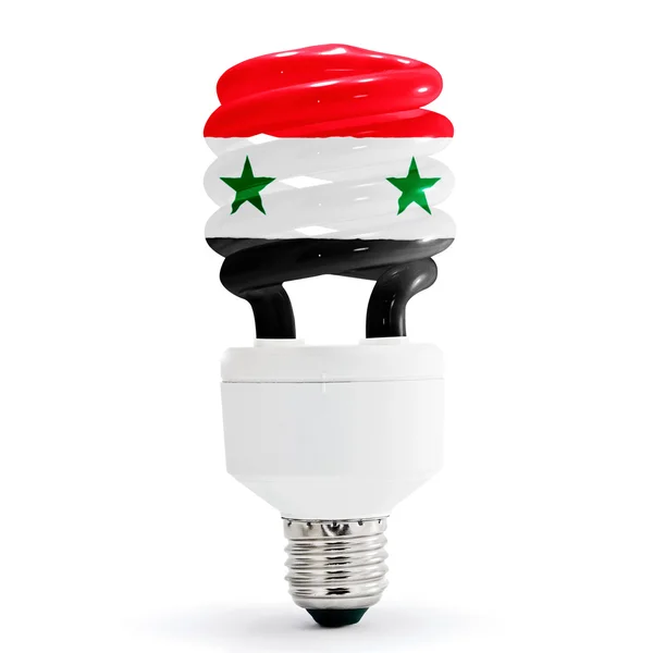 Bandiera Of Syria On Bulb — Foto Stock