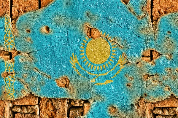 哈萨克斯坦的Grunge国旗 — 图库照片